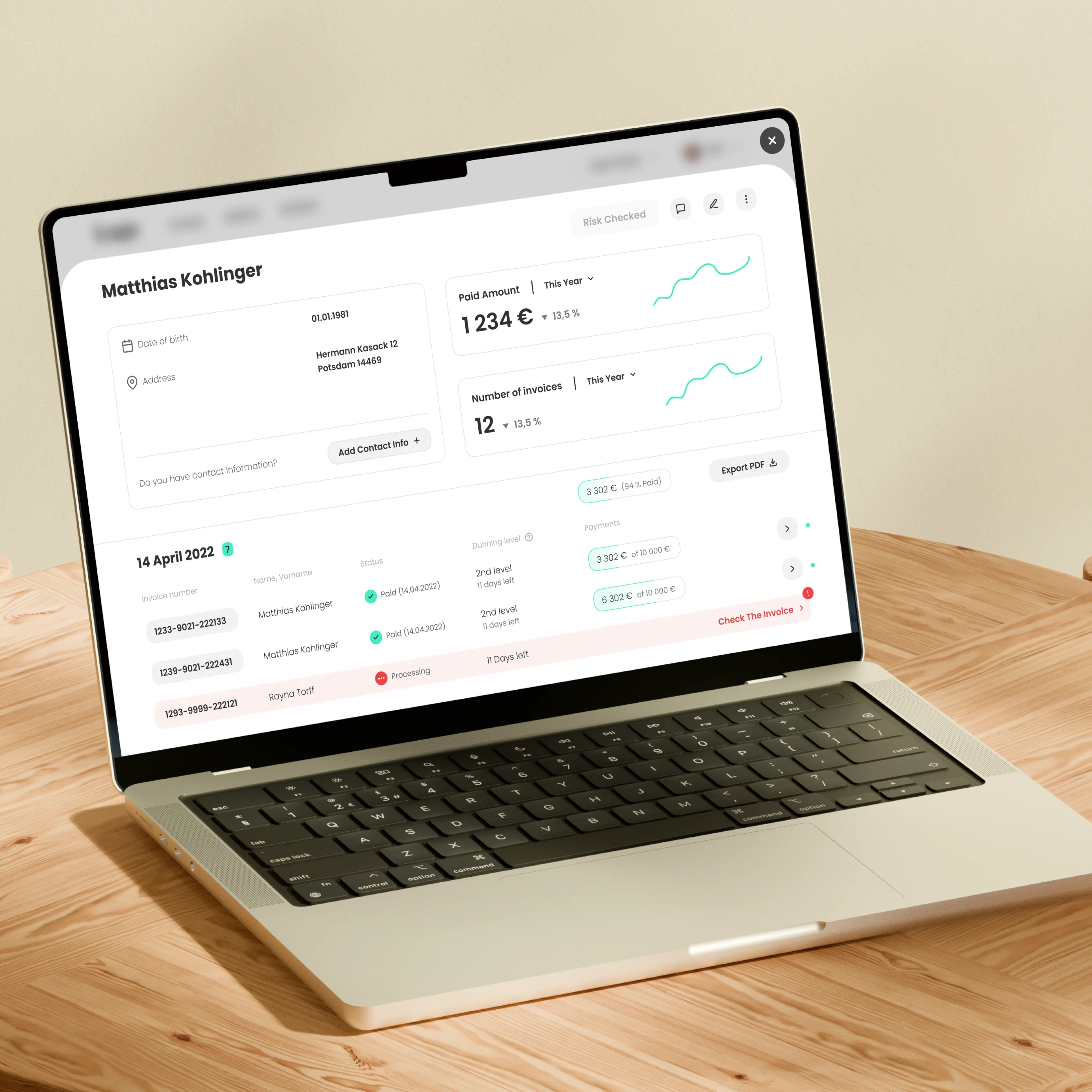 B2B Fintech: A dual-interface billing engine. (Anonymized due to NDA)